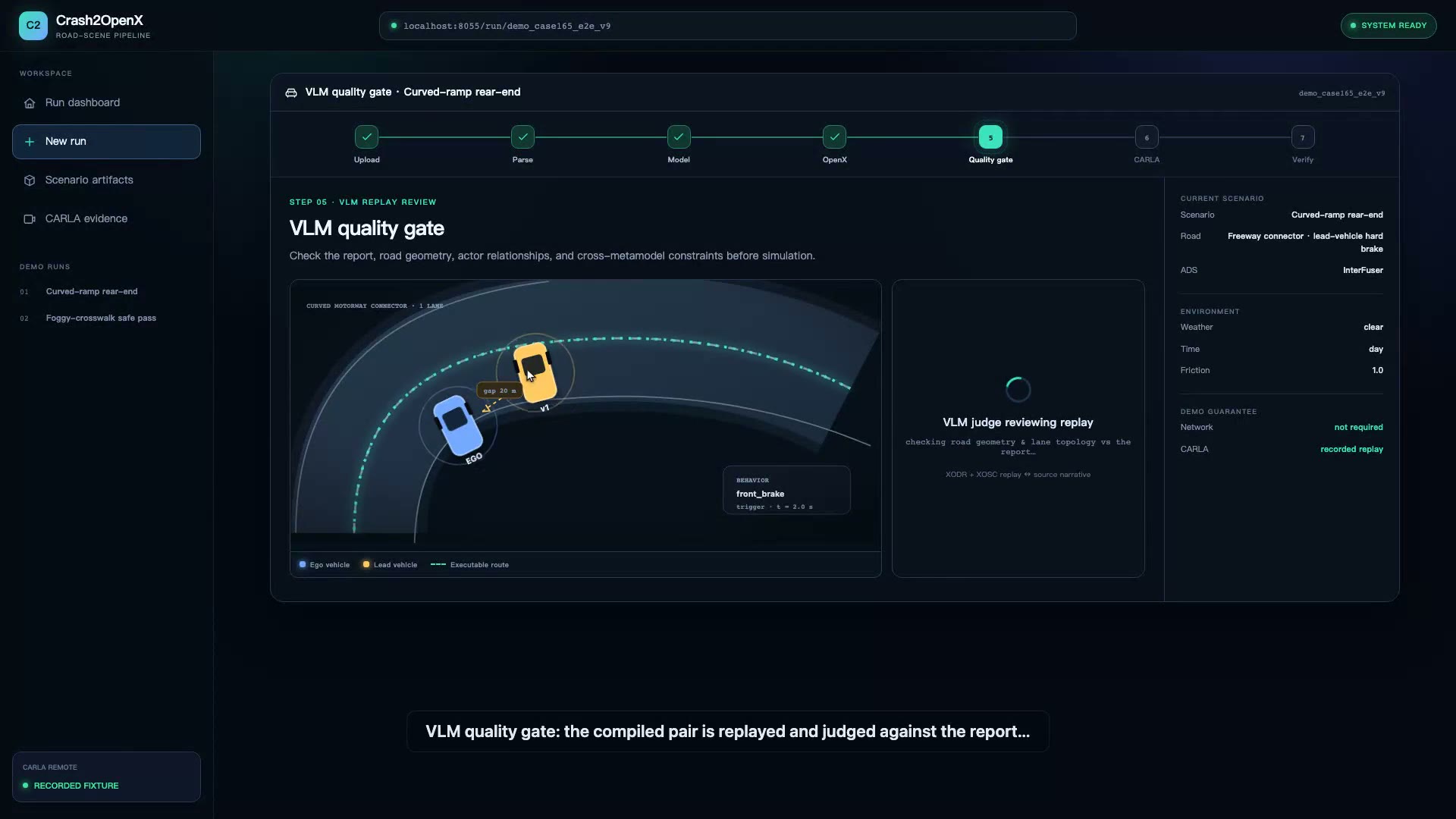 Crash2OpenX demo screenshot